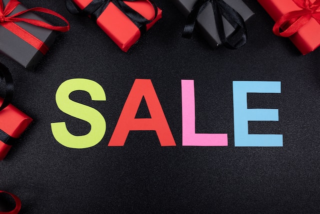 colorful letters spelling out the word sale