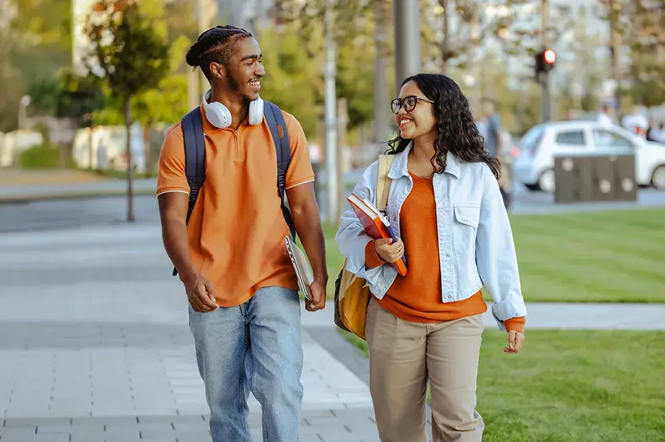 students walking to class