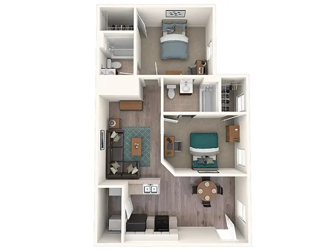 2x2 floor plan