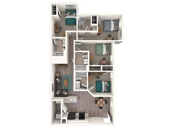 4x4 floor plan
